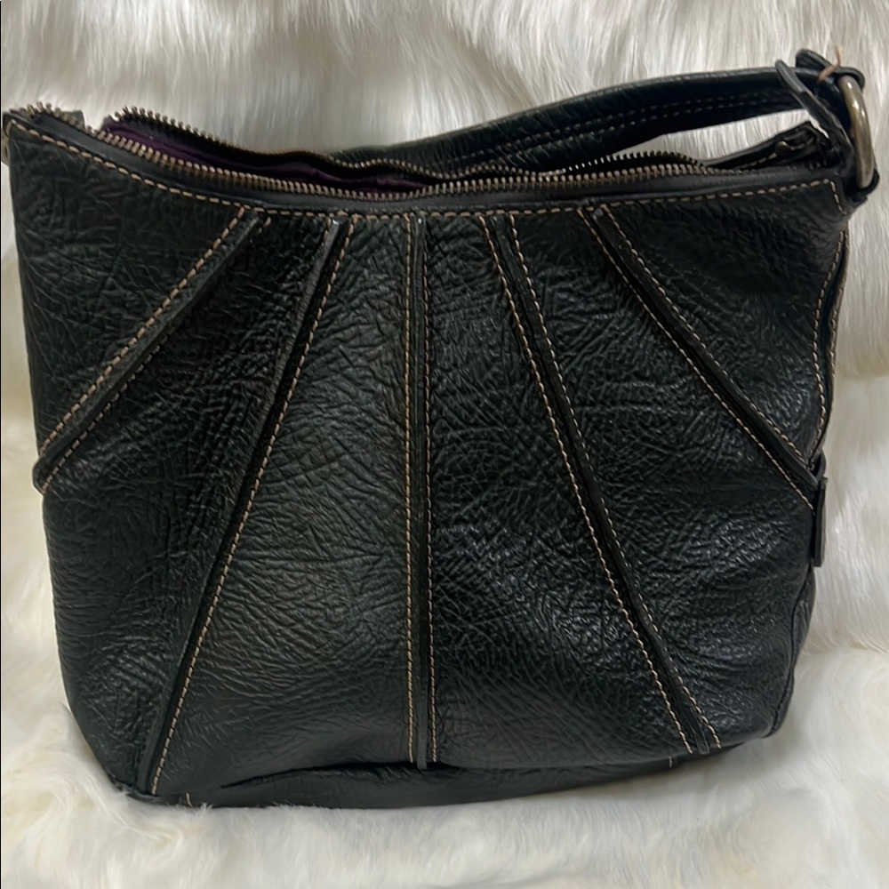 Adrienne Vittadini Vintage Dark Green Leather Bag